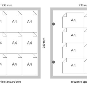Gablota wisząca zewnętrzna REV6Z ( 12xA4 ) aluminiowa REVERSO