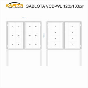 Gablota zewnętrzna dwudrzwiowa wolnostojąca VCD-WL 120x103cm h200+50cm