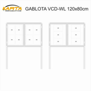 Gablota zewnętrzna dwudrzwiowa wolnostojąca VCD-WL 120x80cm h200+50cm