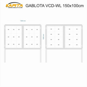 Gablota zewnętrzna dwudrzwiowa wolnostojąca VCD-WL 150x103x3cm h200+50cm